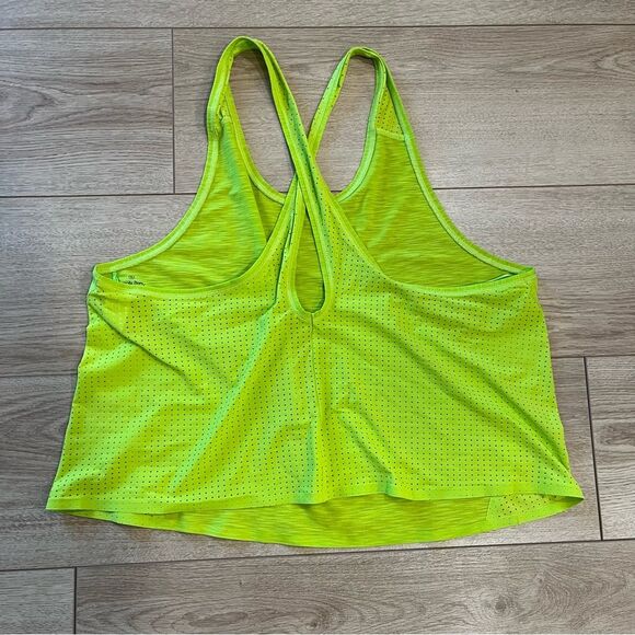 Sweaty Betty Lime Green Pulse Running Tank Top Mesh Crop Size XL - Picture 2 of 5